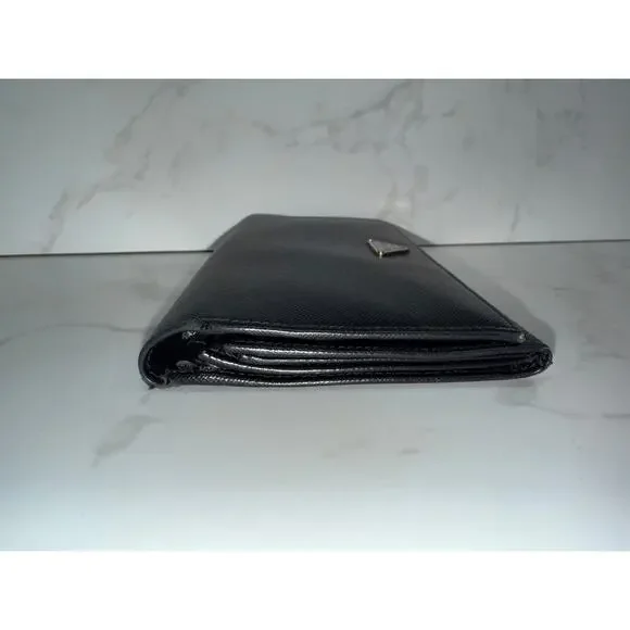 Prada Saffiano Continental Flap Wallet in Black - Picture 7 of 12
